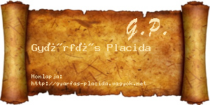 Gyárfás Placida névjegykártya